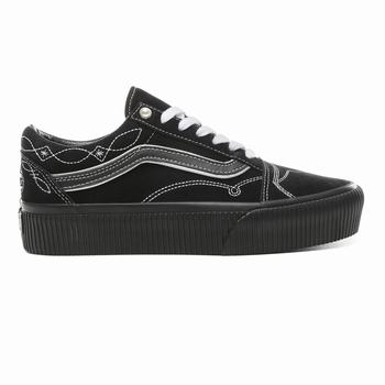 Vans Pearly Punk Old Skool - Naisten Platform kengät - Mustat